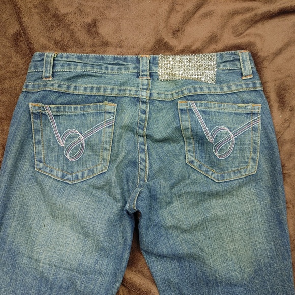 Bebe Kayla Chainmail Label Jeans size 29 - Picture 1 of 7